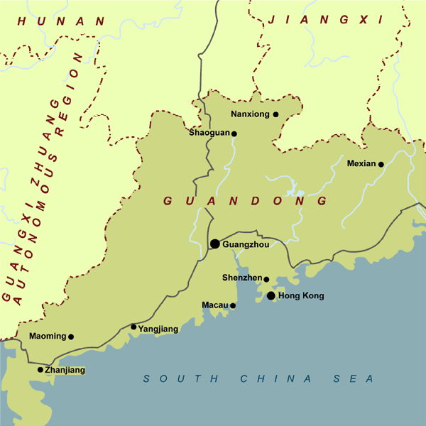 regionen karte von macao